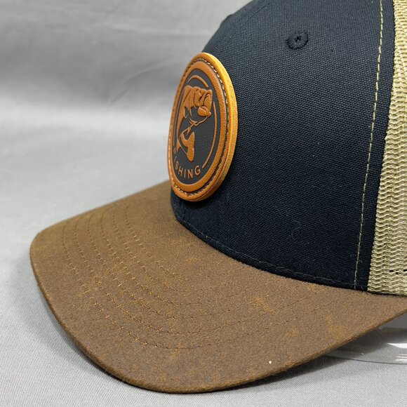 Kamel Bass Fishing Snapback Hat Cap Animal Trucker Western Farm Leather Mens - Picture 8 of 14